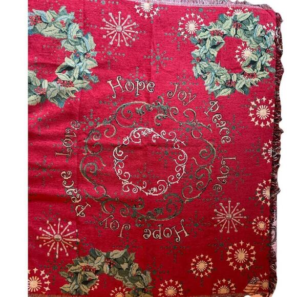 Christmas Blanket Throw with Fringe - 58" x 52" - NWT - Picture 1 of 5